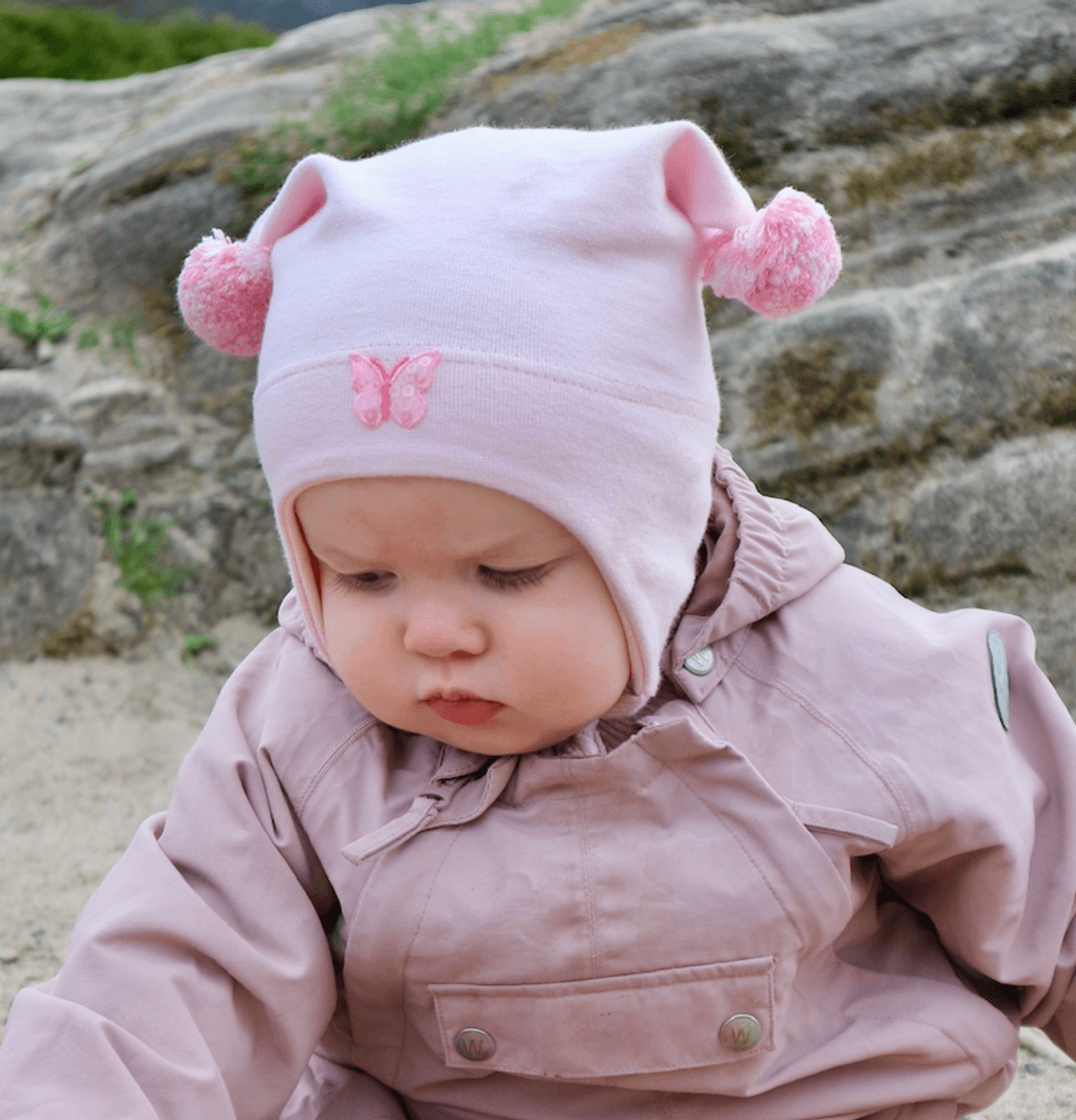 Kivat Lue bomull knytting krone lyse rosa