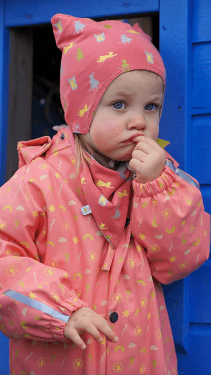 Kattnakken Babyregndress dugg stokkrose