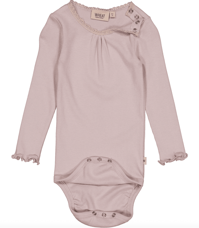Wheat body rib lace soft lilac