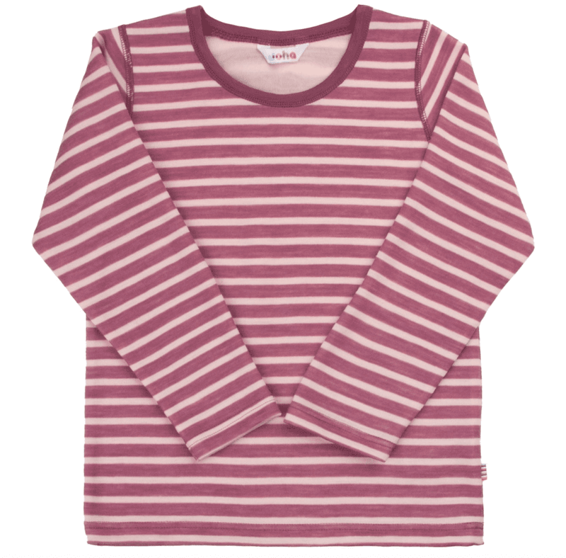 Joha Genser ull double faced bordeaux stripe