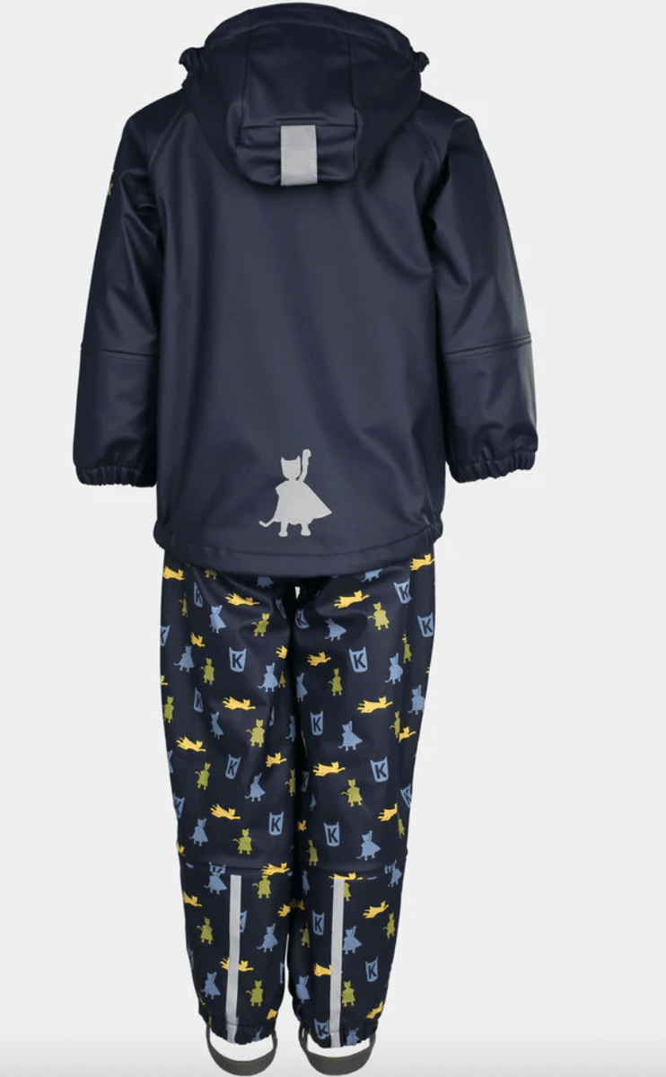 Kattnakken Regnsett Plask superhelt marine