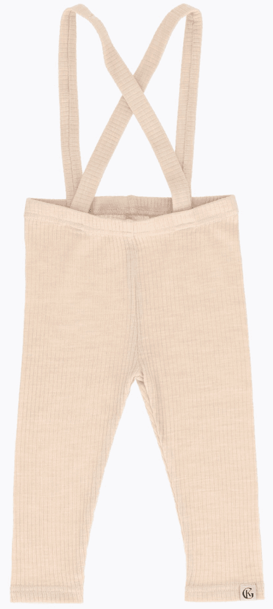 Gullkorn Chalk ull longs med sele beige