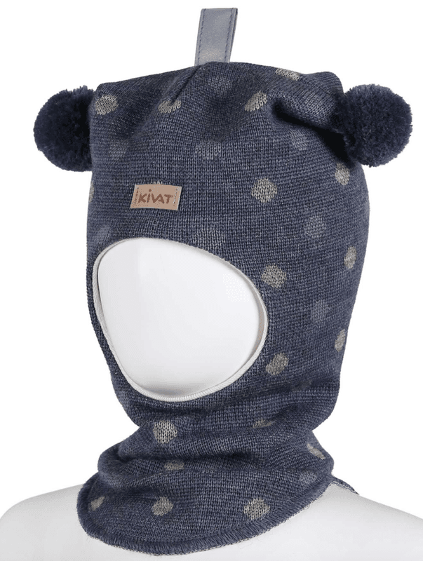 Kivat Balaklava ull dots blå/dueblå
