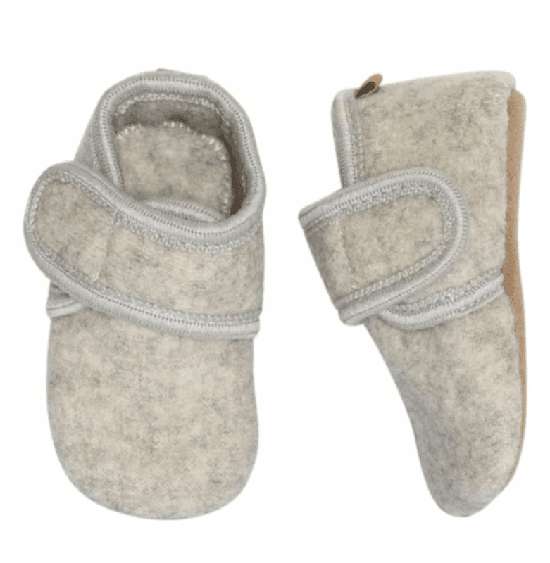 Melton ulltøffel beige melange