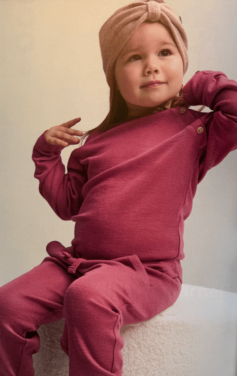 Gullkorn vilvette ull bukse warm rose