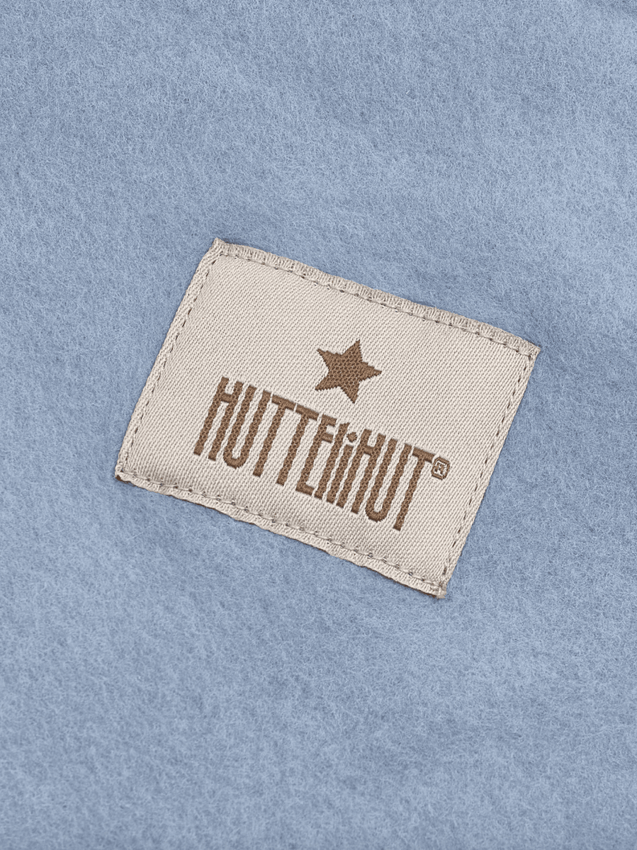 Huttelihut Elefantlue med kanin ører bomullsfleece  windward blue