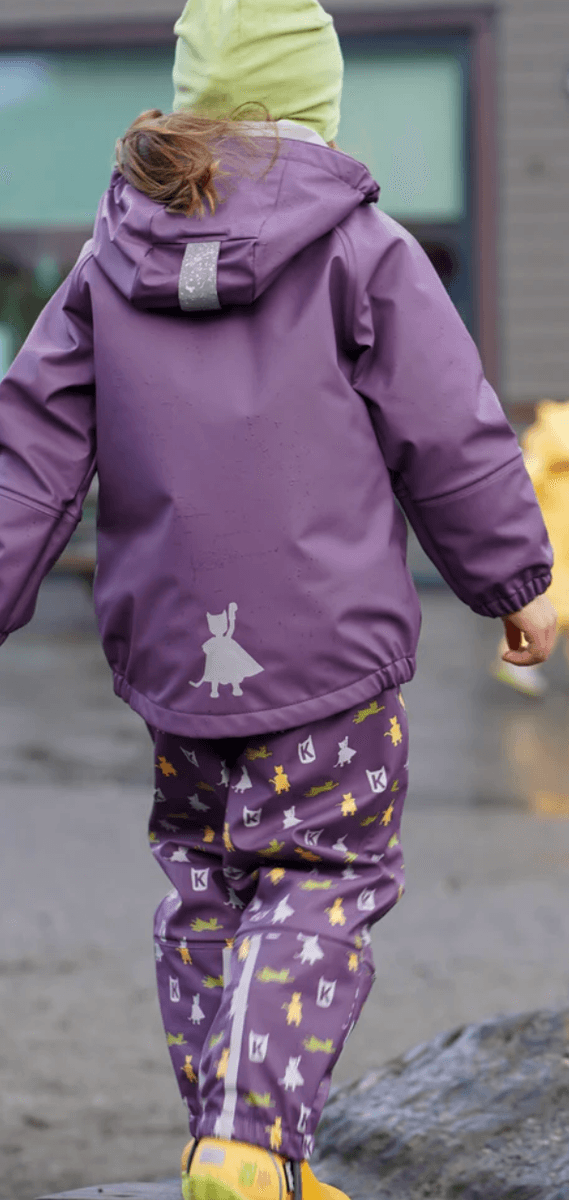 Kattnakken Regnsett Plask superhelt viola