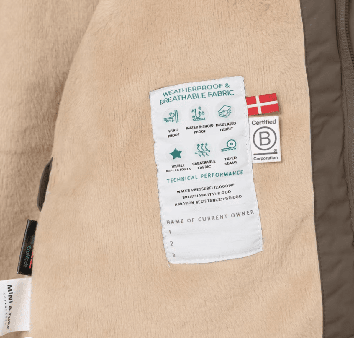 Miniature Jakke MATWALLY fleece lined tarmac green