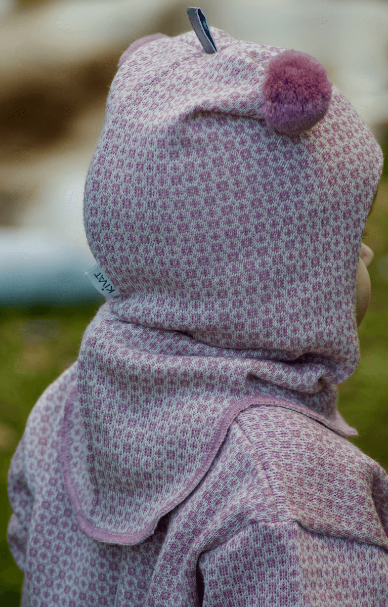 Kivat Balaklava ull nordisk mønster rosa