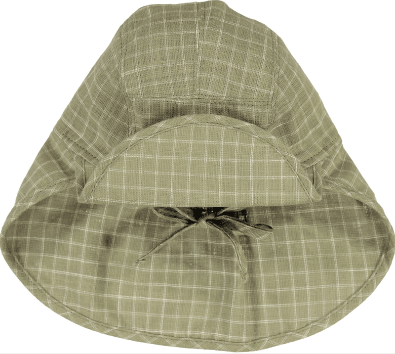 Wheat solhatt baby green check